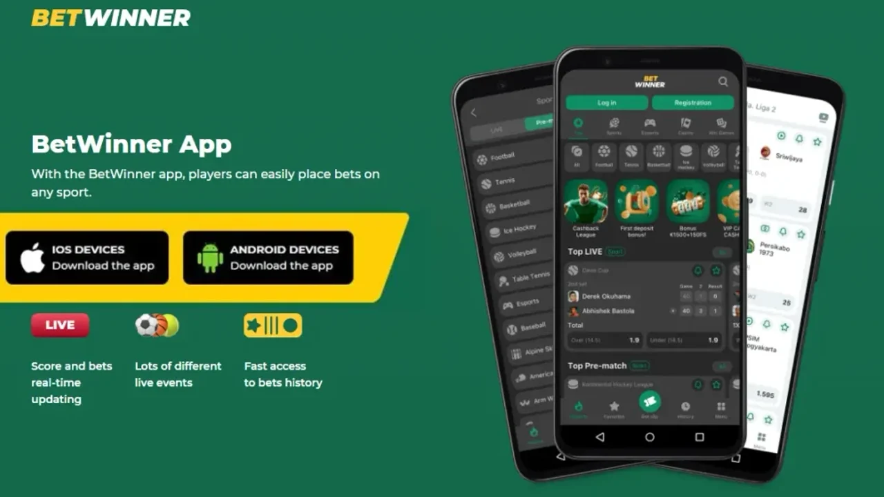 BetWinner mobile app on smartphones